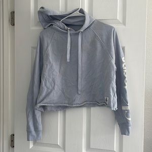 Pastel blue long sleeve crop top sweater